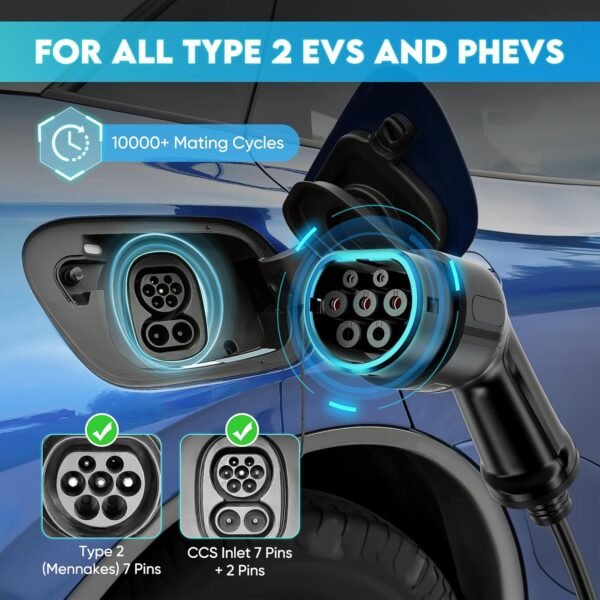 QSTEV-AI-CDDS Public Series Dual EV Charger Wallbox 14KW/22KW/44KW with Sockets Type2 - Image 4