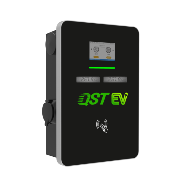 QSTEV-AI-CDDS EU Public Series Dual EV Charger Wallbox 14KW/22KW/44KW with Sockets and Mid Meter Displaypy) - Image 3